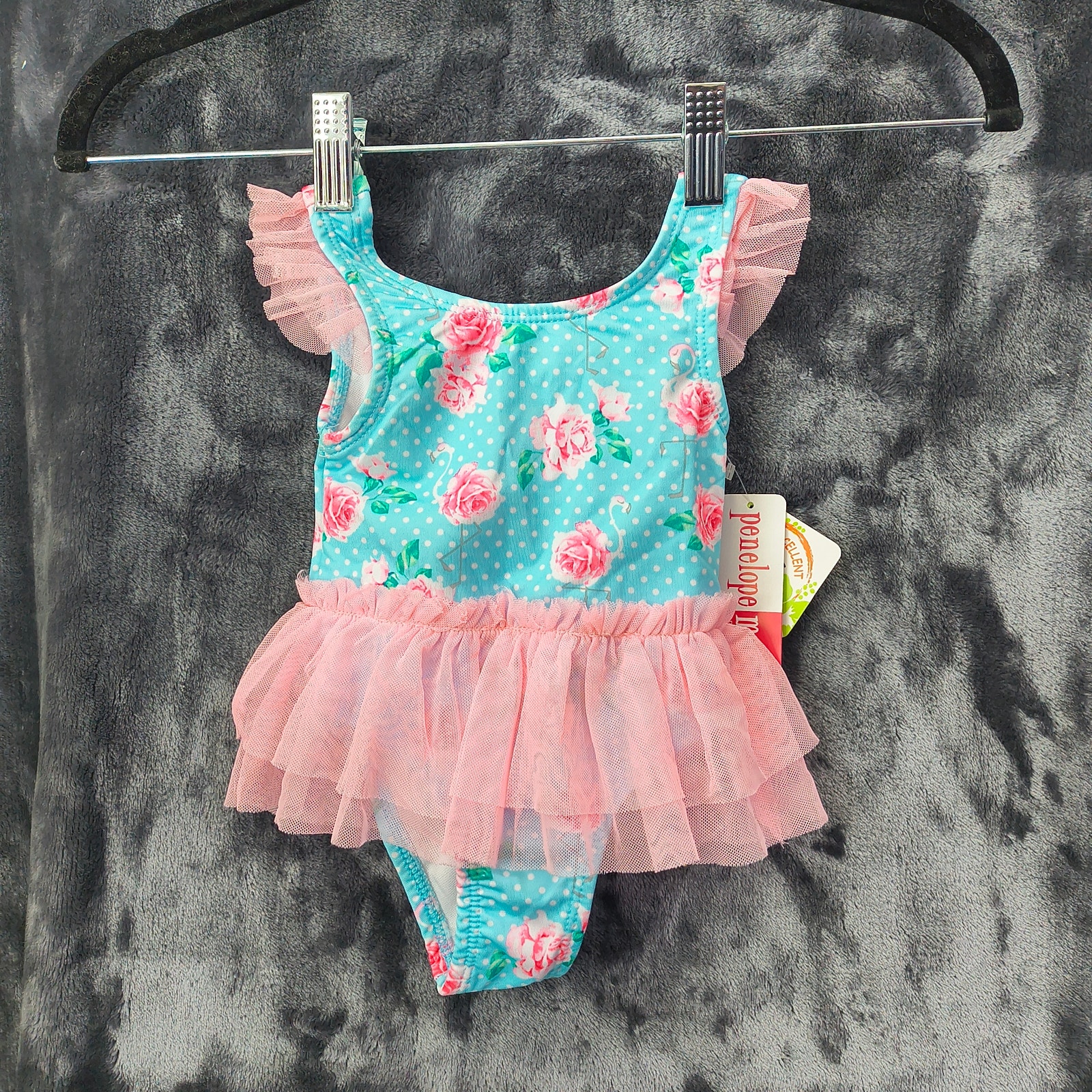 Penelope Mack Ltd Swimsuit Floral Flamingos Upf 50+ 12 Months